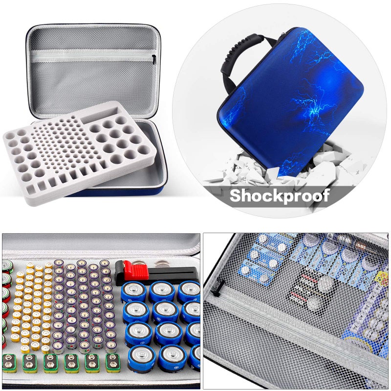 GWCASE Battery Organizer Storage Holder, Batteries Storage Containers Box with Battery Tester Checker. Holds 150+ Batteries AA AAA 9V C D Lithium 3V LR44 CR2016 CR1632 CR2032 CR2025 (Not Includes Batteriesï¼‰ - Image 4